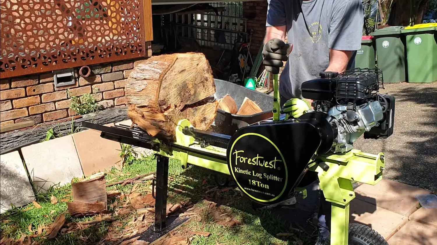 Forestwest Kinetic Log Splitter Tested with Austrlian hardwood