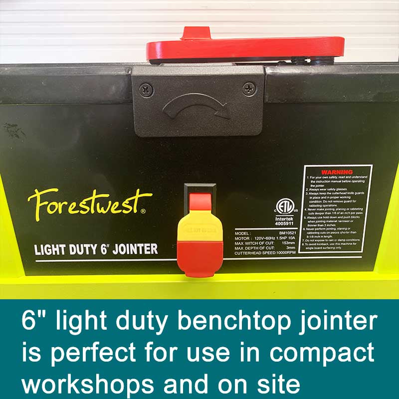 6" 1.5HP Wood Jointer with Stock Thickness Indicator, FORESTWEST BM10521 | Forestwest