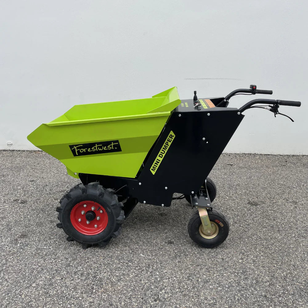 Forestwest 660lbs Battery Powered Wheelbarrow, Mini Dumper Automatic Tip BM11100
