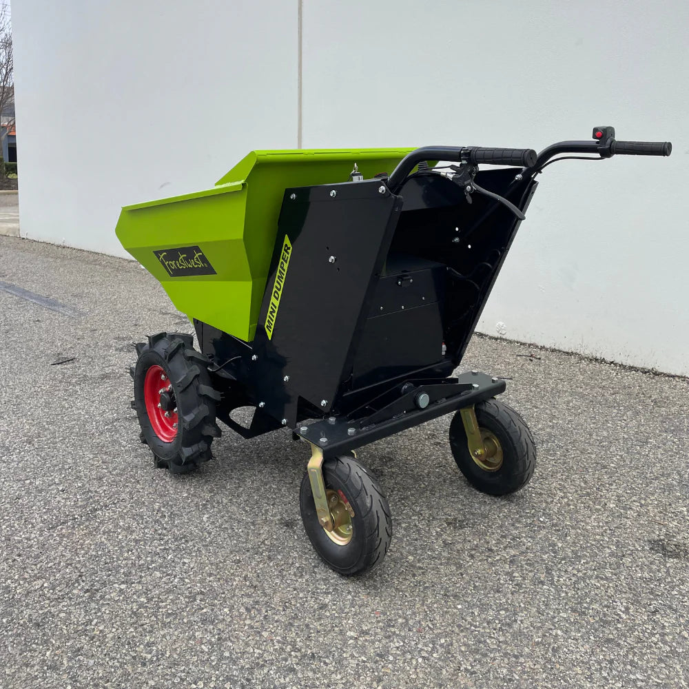 Forestwest 660lbs Battery Powered Wheelbarrow, Mini Dumper Automatic Tip BM11100