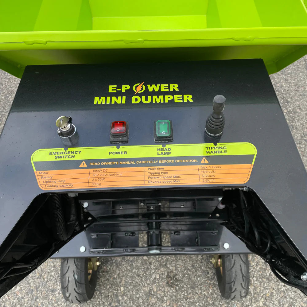 Forestwest 660lbs Battery Powered Wheelbarrow, Mini Dumper Automatic Tip BM11100