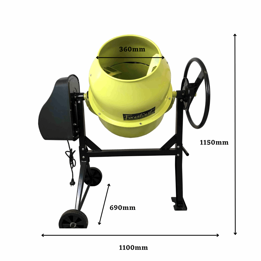 120L Portable Cement Mixer, 450W Electric Mixer, FORESTWEST BM692