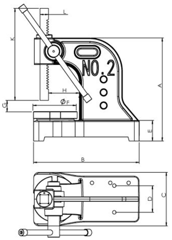 1/2T Arbor Press, FORESTWEST BM30301