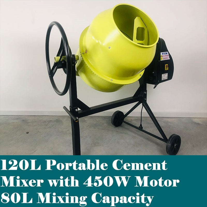 120L Portable Cement Mixer, 450W Electric Mixer, FORESTWEST BM692 | Forestwest